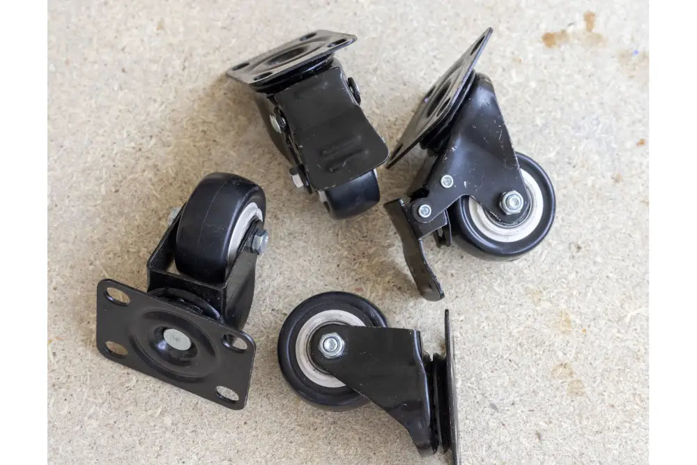 Furniture caster wheel with a locking safety button