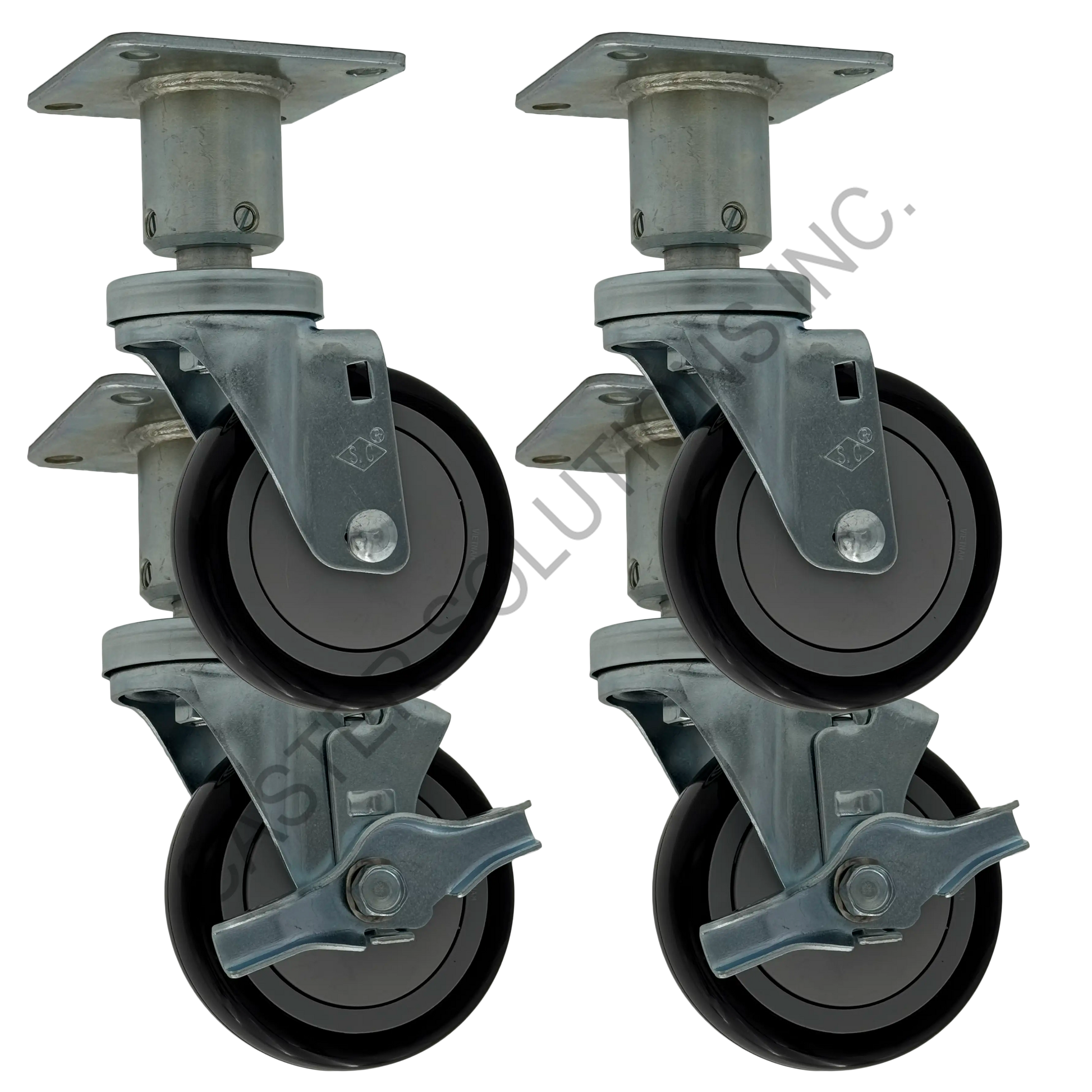 Vulcan Hart 00-421893-000G1 Kit - (4) Swivel Stem Casters - (2) w/ Brake