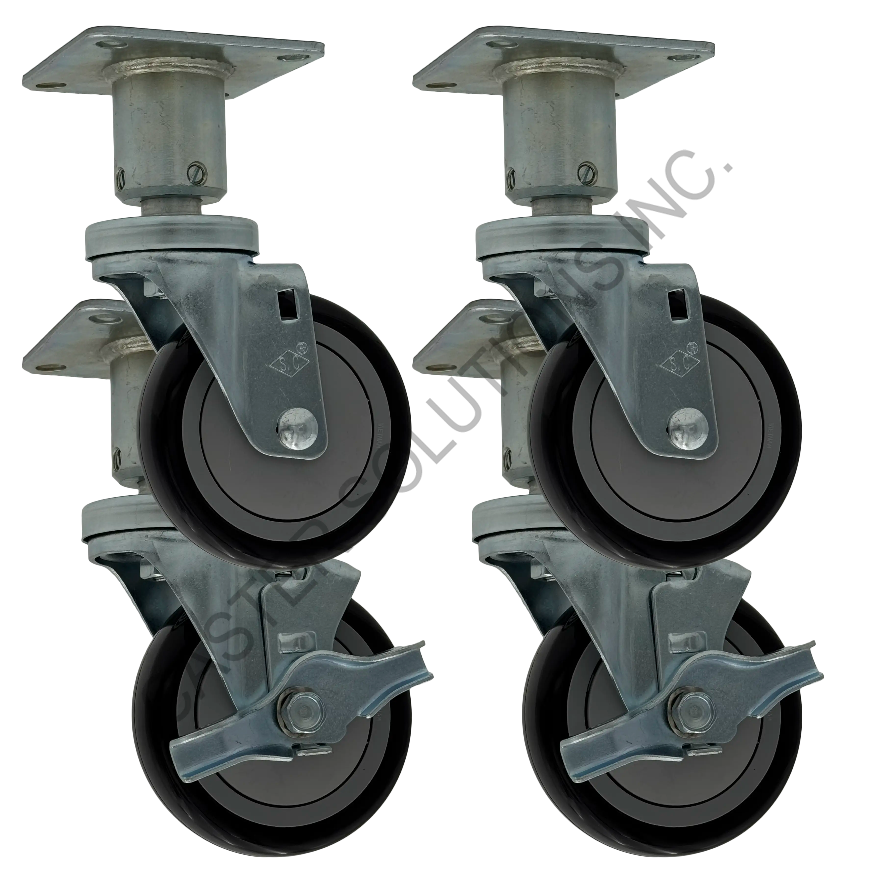 Vulcan Hart 00-421893-000G1 Kit - (4) Swivel Stem Casters - (2) w/ Brake