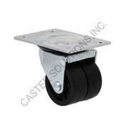 2 x 13/16" Swivel Plate Caster with Hard Rubber Wheel