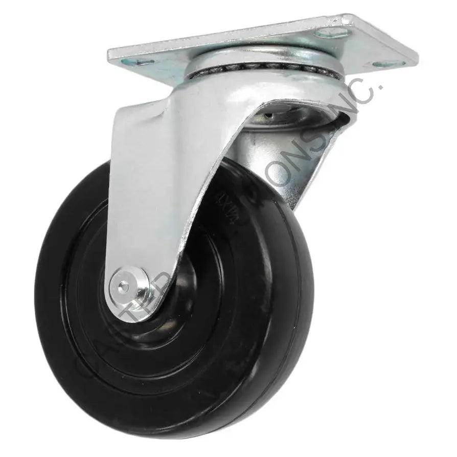 3" x 1.25" Swivel Plate Caster with Hard Rubber Wheel
