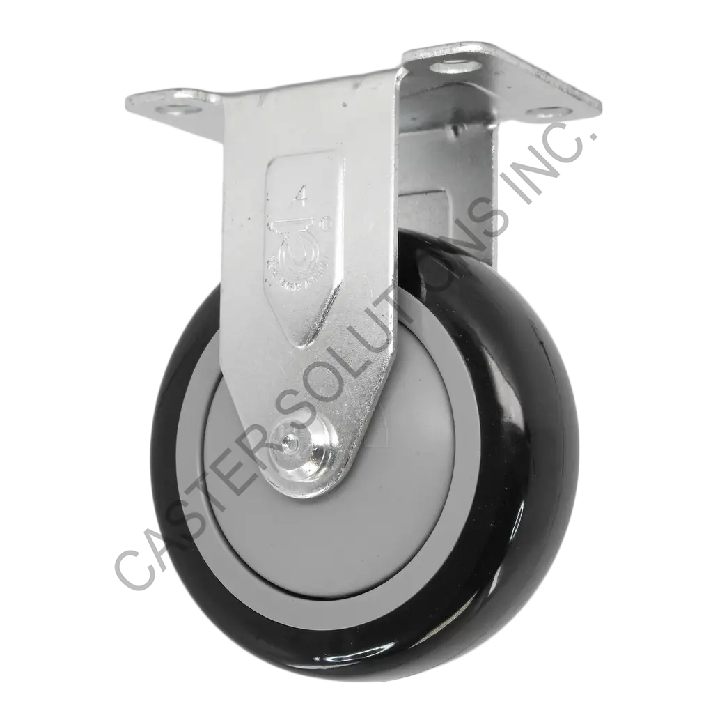 3" x 1.25" Rigid Plate Caster with Poly-Pro™ Wheel
