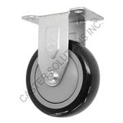 3" x 1.25" Rigid Plate Caster with Poly-Pro™ Wheel