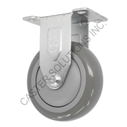 3" x 1.25" Rigid Plate Caster with Poly-Pro™ Wheel