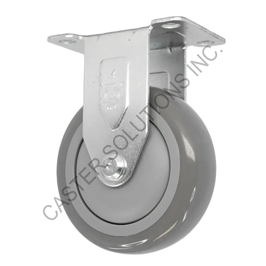 3" x 1.25" Rigid Plate Caster with Poly-Pro™ Wheel