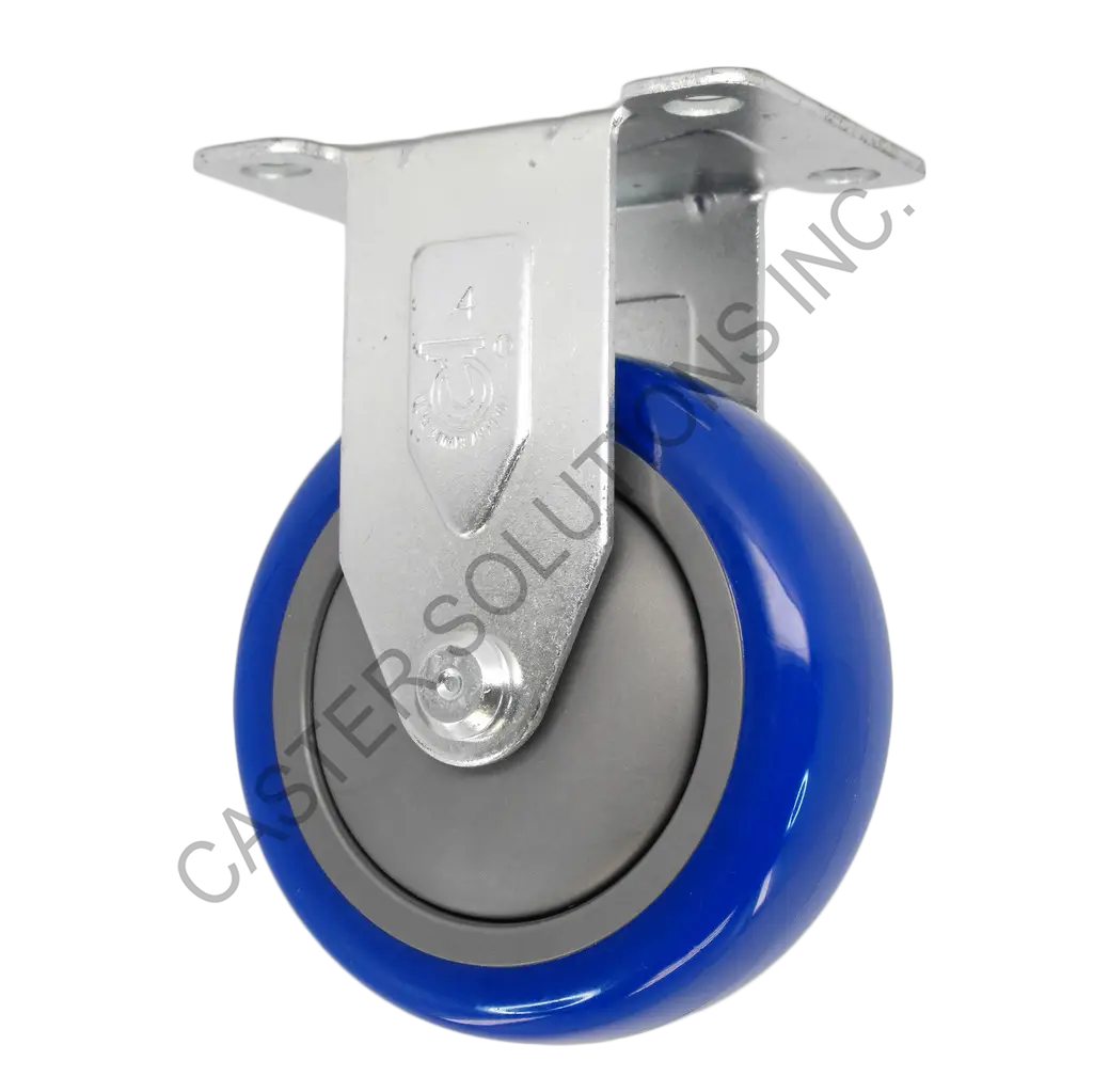 3" x 1.25" Rigid Plate Caster with Poly-Pro™ Wheel