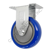 3" x 1.25" Rigid Plate Caster with Poly-Pro™ Wheel