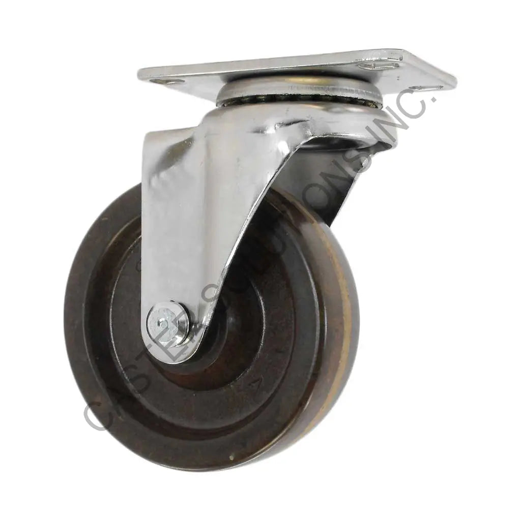 5" x 1.25" Stainless Swivel Plate Caster with High Temp Phenolic Wheel