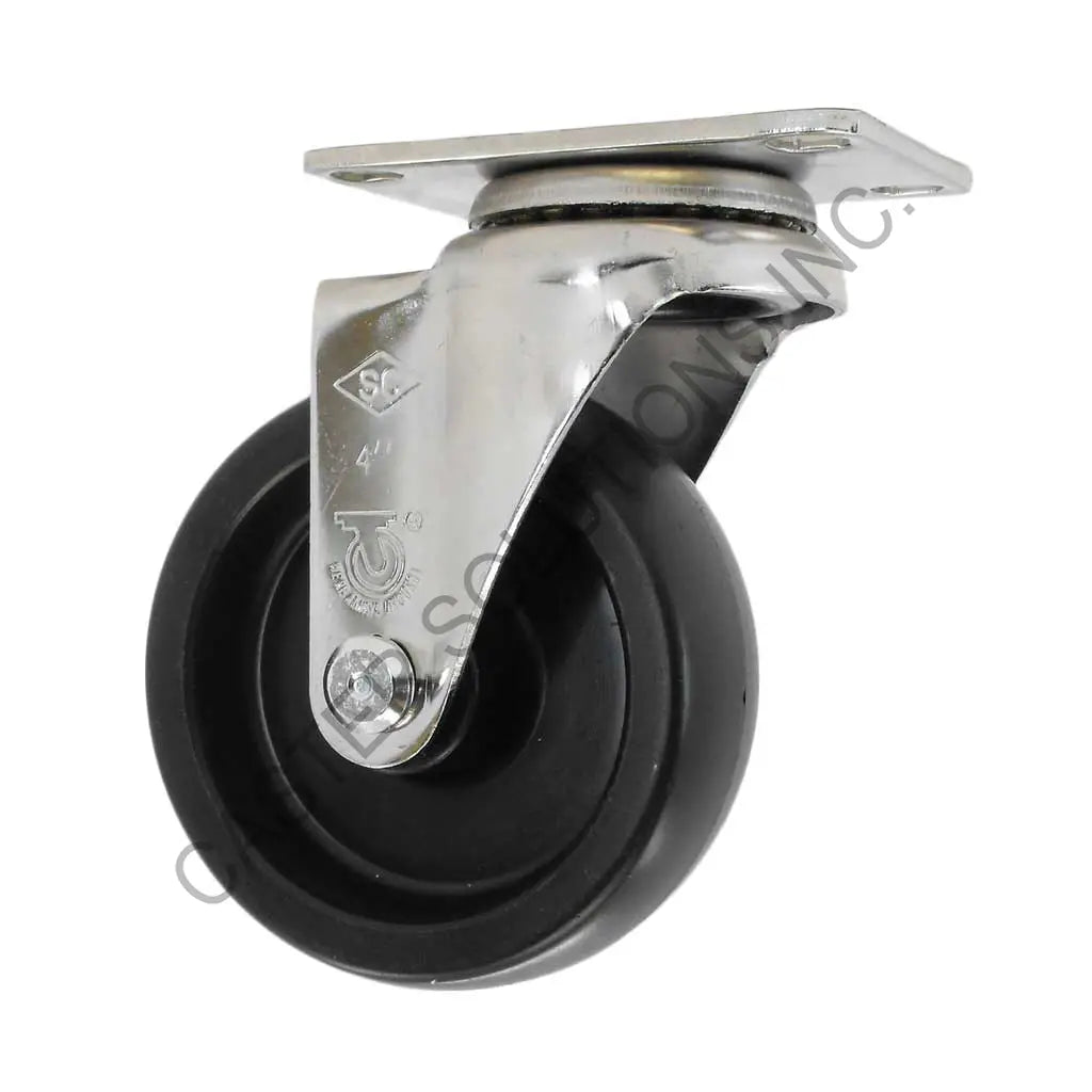 5" x 1.25" Stainless Swivel Plate Caster with Polyolefin Wheel