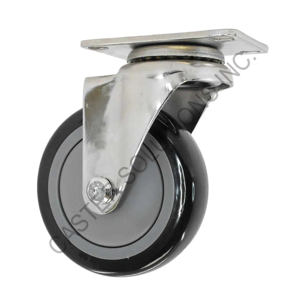 5" x 1.25" Stainless Swivel Plate Caster with Poly-Pro™ Wheel