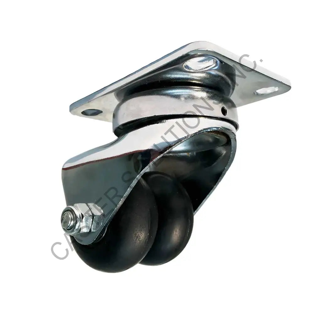 Twin 2" x 13/16" Swivel Plate Caster with Neoprene Wheel