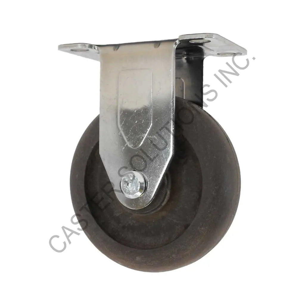 5" x 1.25" Stainless Rigid Plate Caster with Brimstone® Wheel