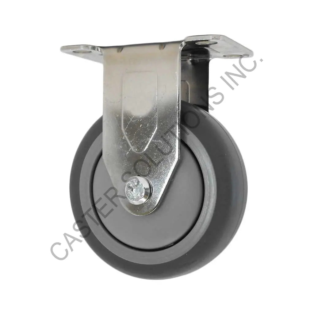 5" x 1.25" Stainless Rigid Plate Caster with Nomadic™ Wheel