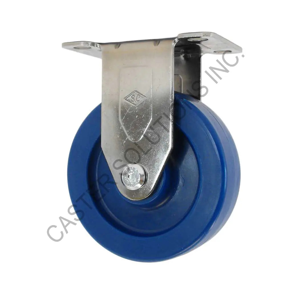5" x 1.25" Stainless Rigid Plate Caster with DuraLastomer™ Wheel