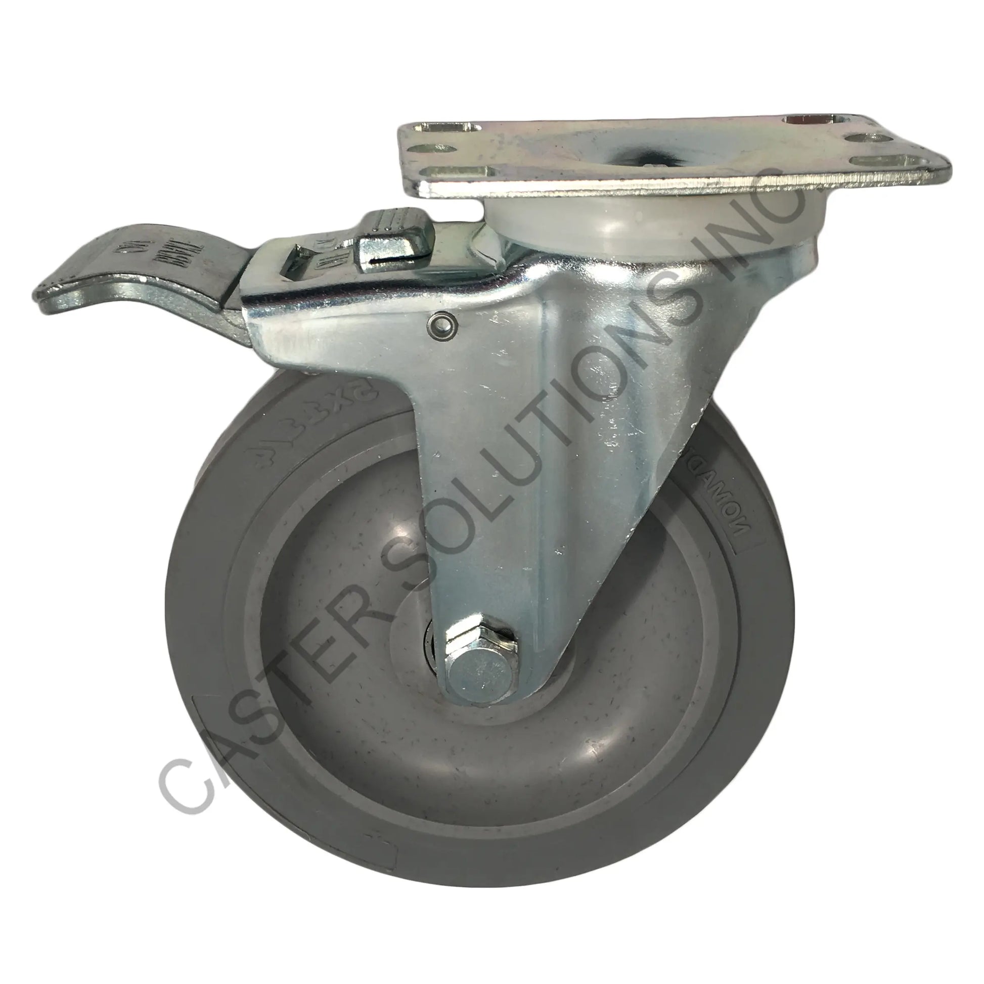 5" x 1.25" Total-locking Plate Caster with Nomadic™ Wheel
