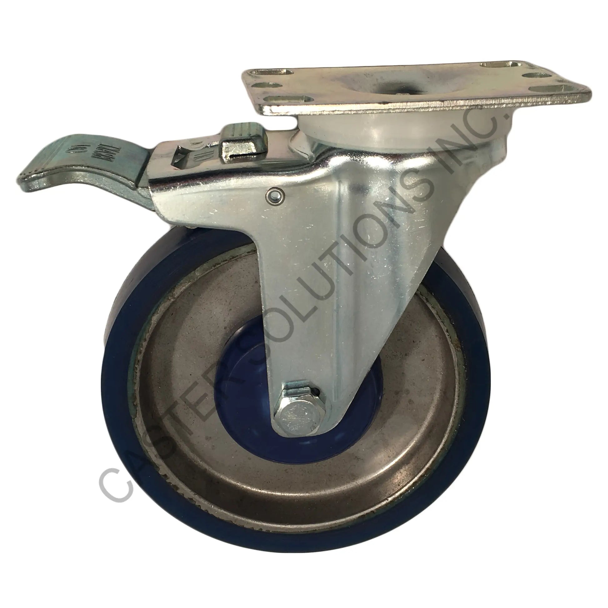 5" x 1.25" Total-locking Plate Caster with Polyon-Al™ Wheel