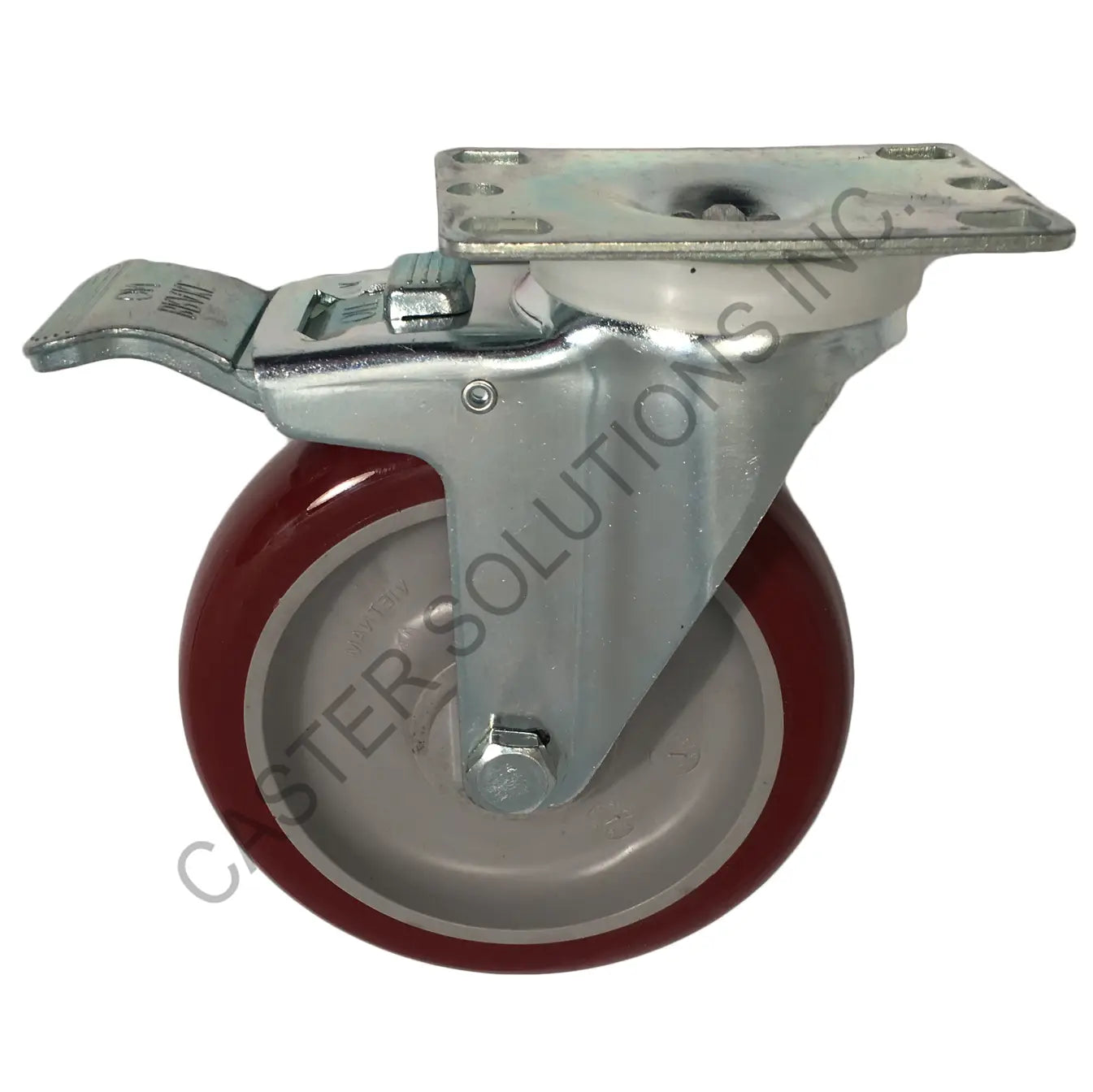 5" x 1.25" Total-locking Plate Caster with Polymadic™ Wheel