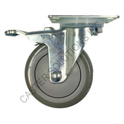 5" x 1.25" Total-locking Plate Caster with Poly-Pro™ Wheel