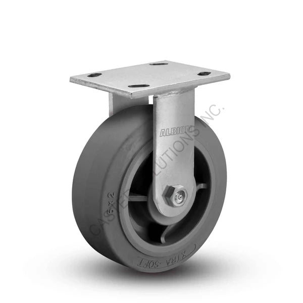 8" x 2" Rigid Caster with X-tra Soft Wheel