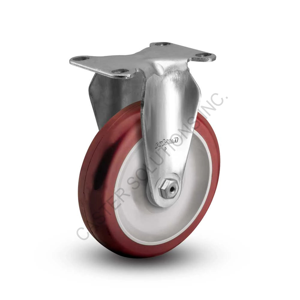 5" x 1-1/4" Rigid Plate Caster with Polyurethane HI-TECH Wheel