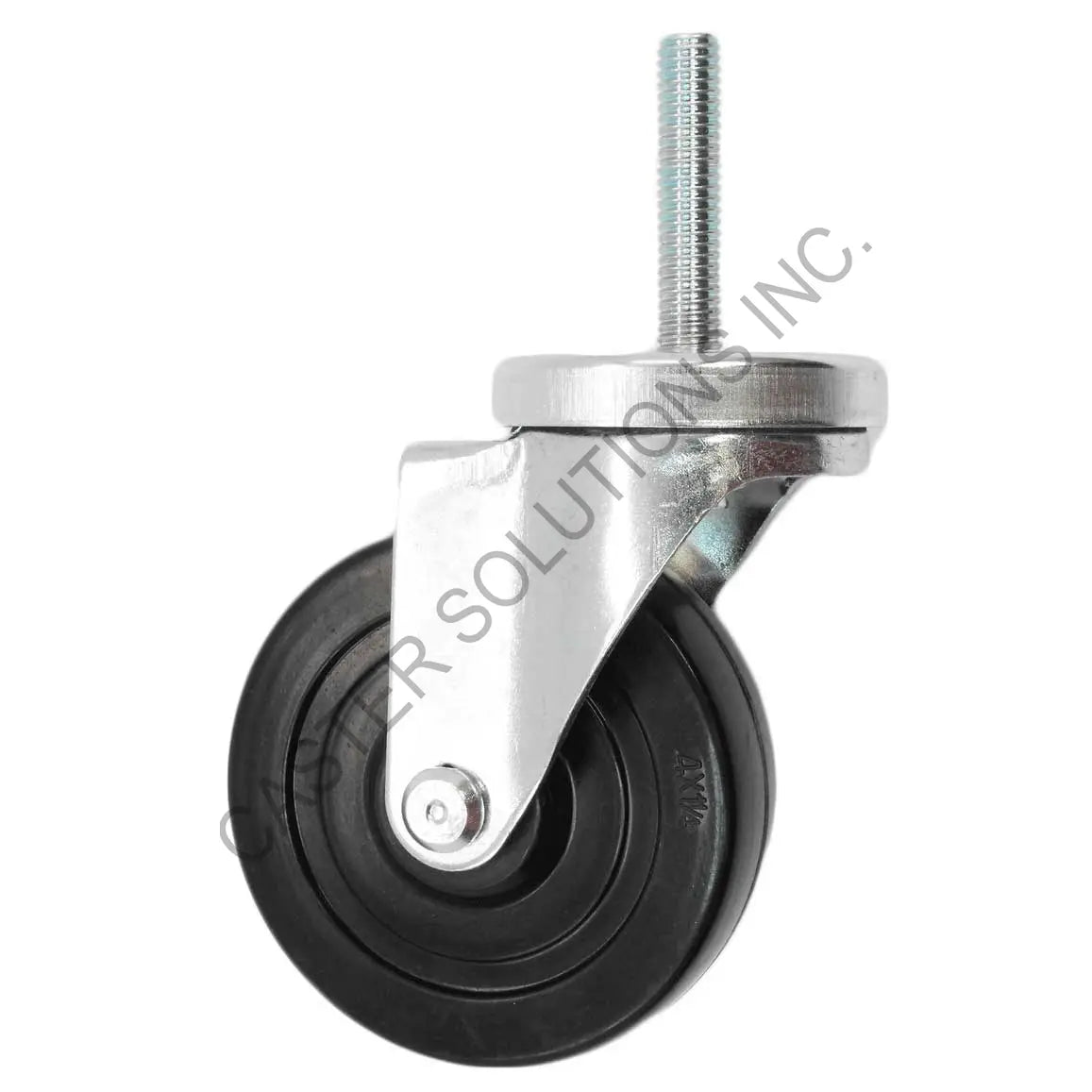 5" x 1.25" Swivel Stem Caster with Soft Rubber Wheel
