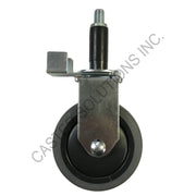 4" x 1.25" Creform Rigid Stem Caster with Conductive Thermoplastic Rubber Wheel