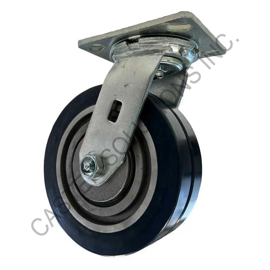 8" x 2" Swivel Plate Caster with Dual Ergo Wheel