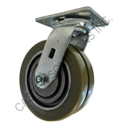 8" x 2" Swivel Plate Caster with Dual Ergo Wheel