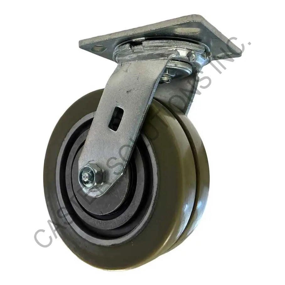 8" x 2" Swivel Plate Caster with Dual Ergo Wheel