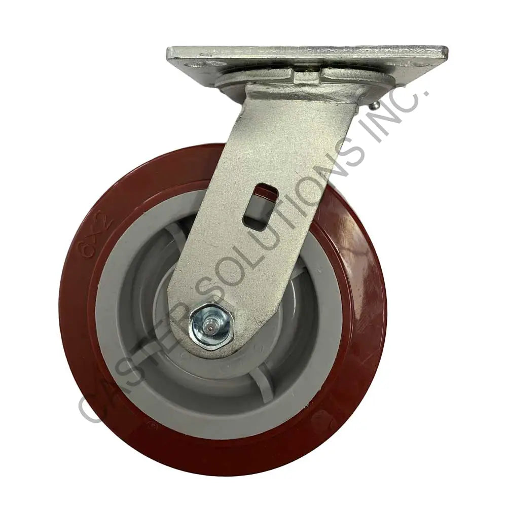 8" x 2" Swivel Plate Caster with Polymadic™ Wheel