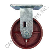 8" x 2" Rigid Plate Caster with Ductile Steel Wheel