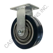 8" x 2" Rigid Plate Caster with Dual Ergo Wheel