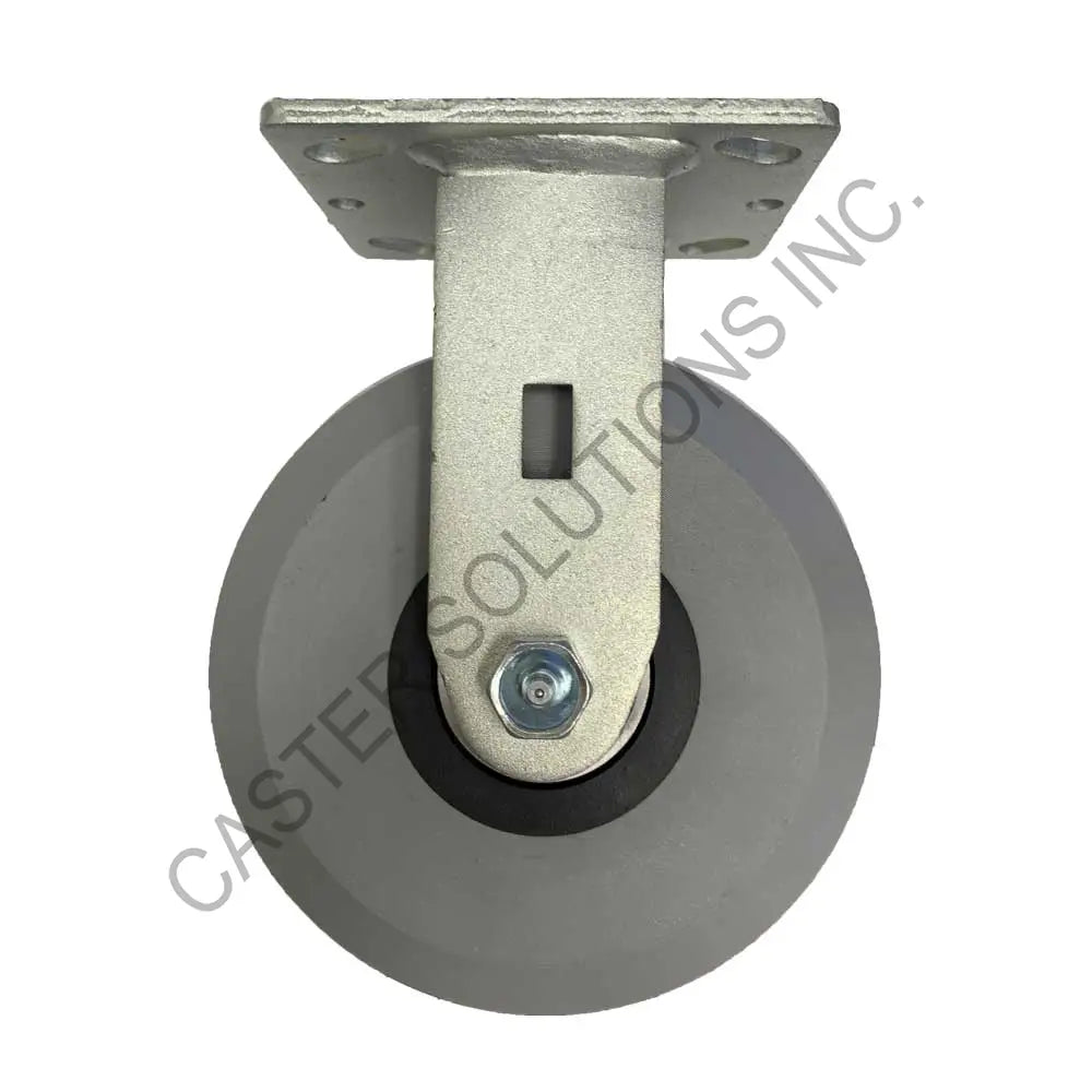 8" x 2" Rigid Plate Caster with Ergolastomer™ Wheel