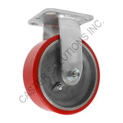 8" x 2" Rigid Plate Caster with Polyon-Al™ Wheel