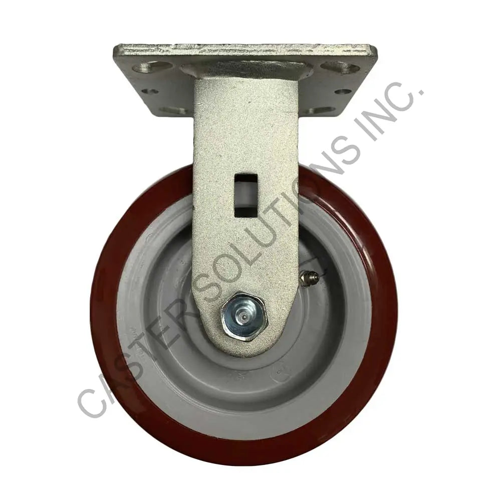 8" x 2" Rigid Plate Caster with Poly-Pro™ Wheel
