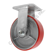 8" x 2" Rigid Plate Caster with Polyon™ Wheel