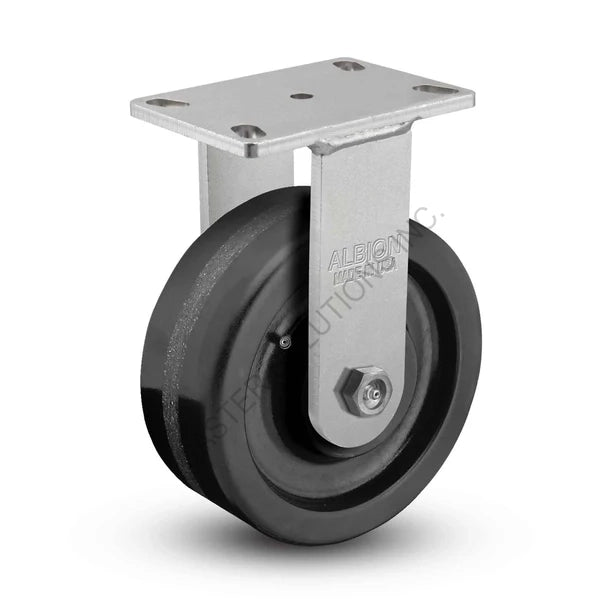 12" x 3" Rigid Caster with Phenolic Wheel