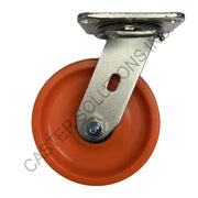 8" x 2" Stainless Swivel Plate Caster with Super Poly Wheel
