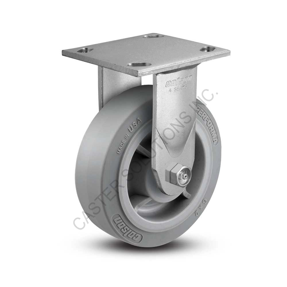 8" x 2" Rigid Plate Caster with Performa Wheel