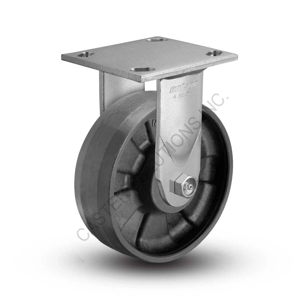 8" x 2" Rigid Plate Caster with Maxim Wheel