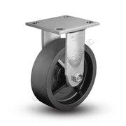 8" x 2" Rigid Plate Caster with Polyolefin Wheel