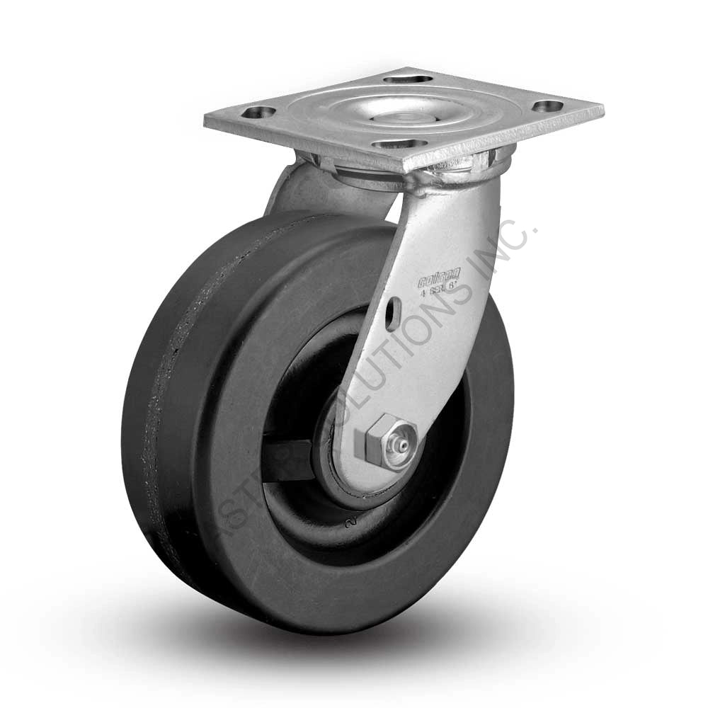 8" x 2" Swivel Plate Caster with Phenolic Wheel