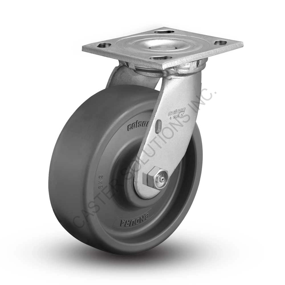 8" x 2" Swivel Plate Caster with Endura Solid Elastomer Wheel