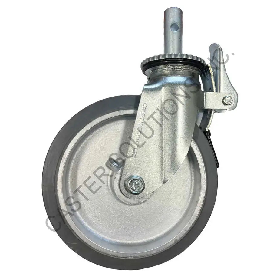 12" x 3" Total-locking Scaffold Stem Caster with Mold-On Rubber Wheel
