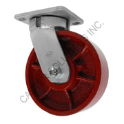 8" x 2" Swivel Plate Caster with Ductile Steel Wheel
