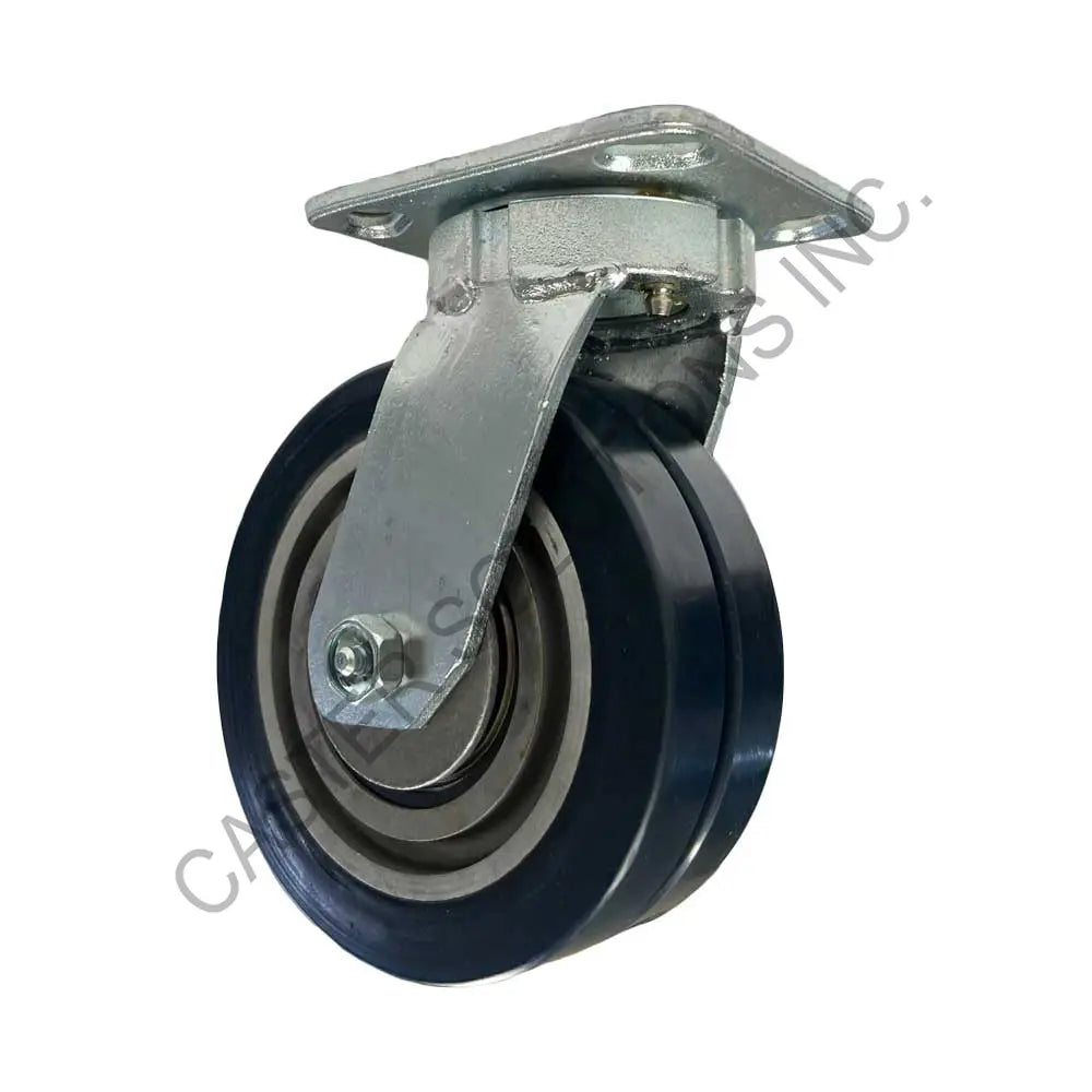 8" x 2" Swivel Plate Caster with Dual Ergo Wheel