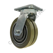 8" x 2" Swivel Plate Caster with Dual Ergo Wheel