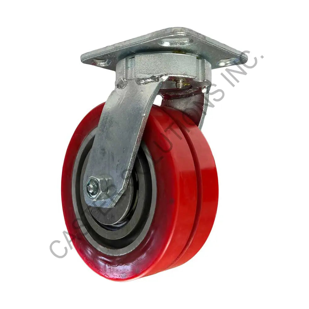 8" x 2" Swivel Plate Caster with Dual Ergo Wheel