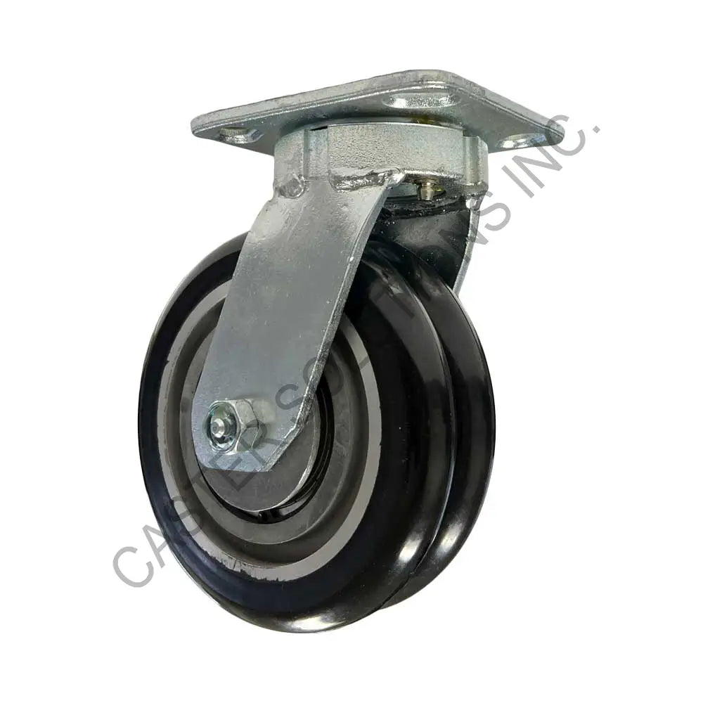 8" x 2" Swivel Plate Caster with Dual Ergo Wheel