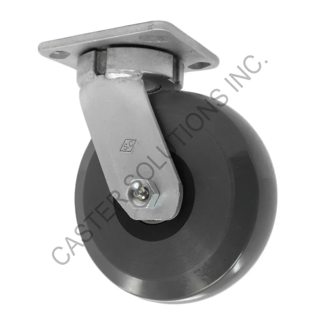 8" x 2" Swivel Plate Caster with Ergolastomer™ Wheel